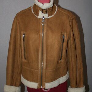 Universal Thread Faux Leather Jacket with Faux Fur Lining – Size Small